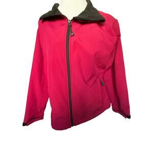 SKU3183 MOSSI Women's Juniors Size XL Red Lined Windbreaker Activewear Jacket